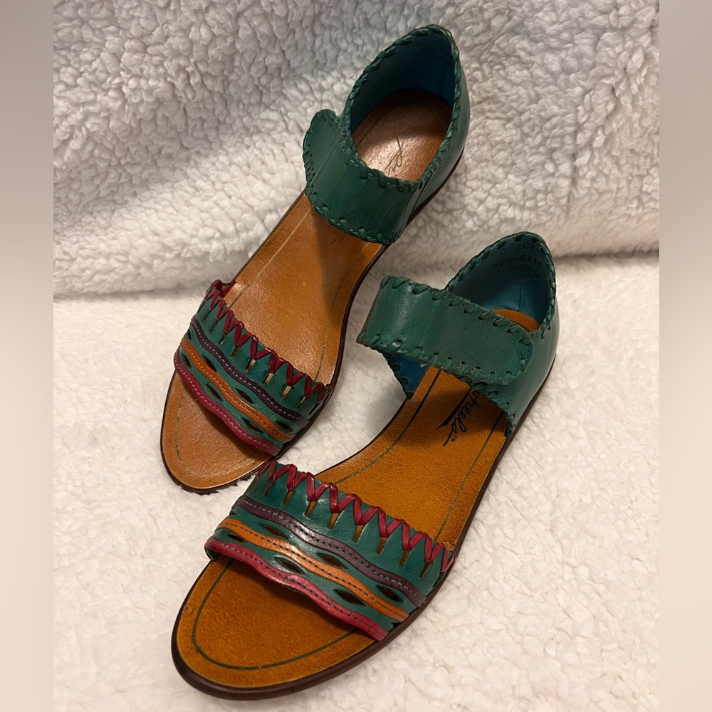 Pinwheels Leather Boho Style Sandals